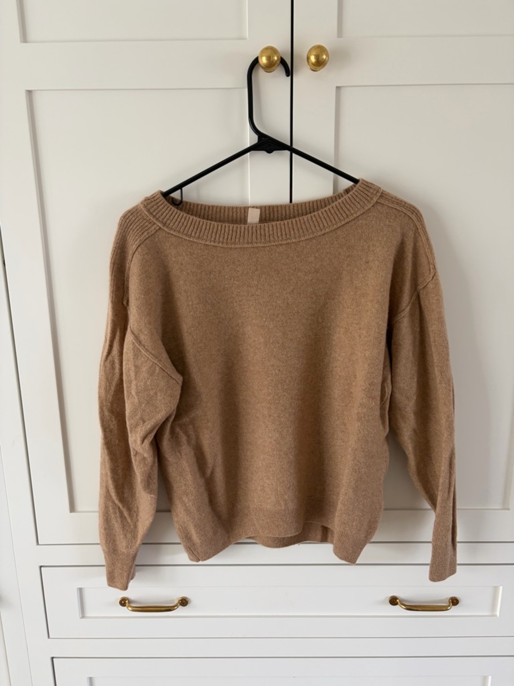 Pilcro Tan Cashmere Crewneck Sweater